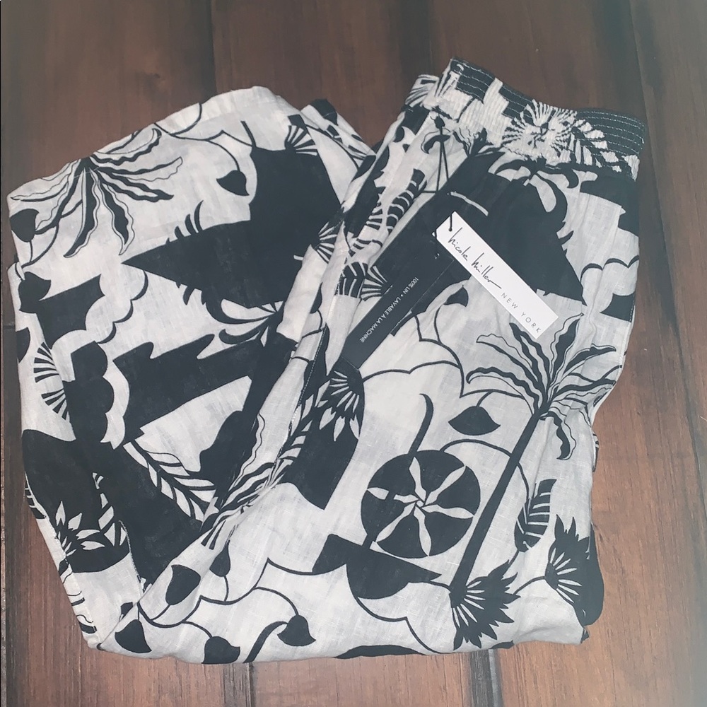 Nicole Miller Monochrome Linen Pants BRAND NEW